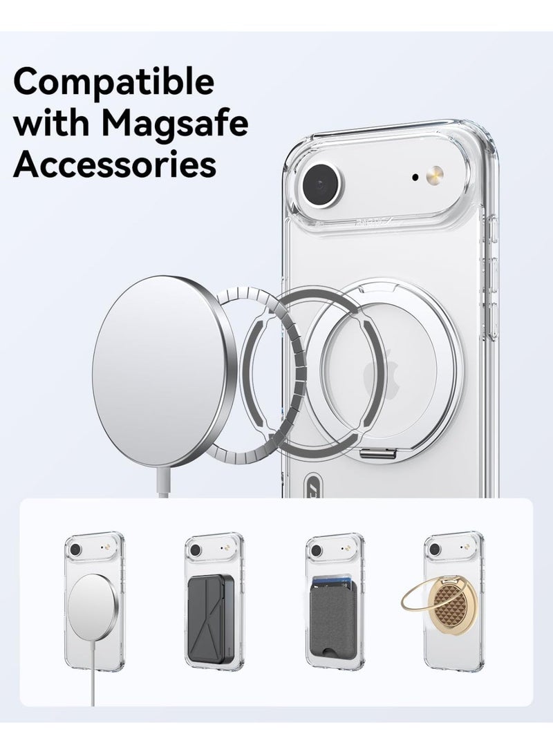 RAPTIC Air Stand for iPhone Air Case [MagSafe] Cover 360 Rotatable Ring Kickstand [13 Feet Drop tested] Mil Grade - Clear - Image 4